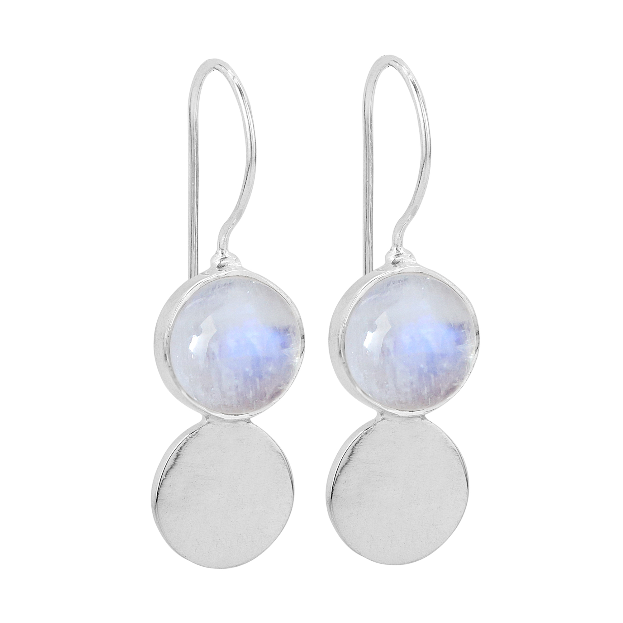 Piedra De Moonstone Brincos Angel Wings Pendientes Largos De Piedra De Moonstone Brincos Angel Wings Pendientes Largos De