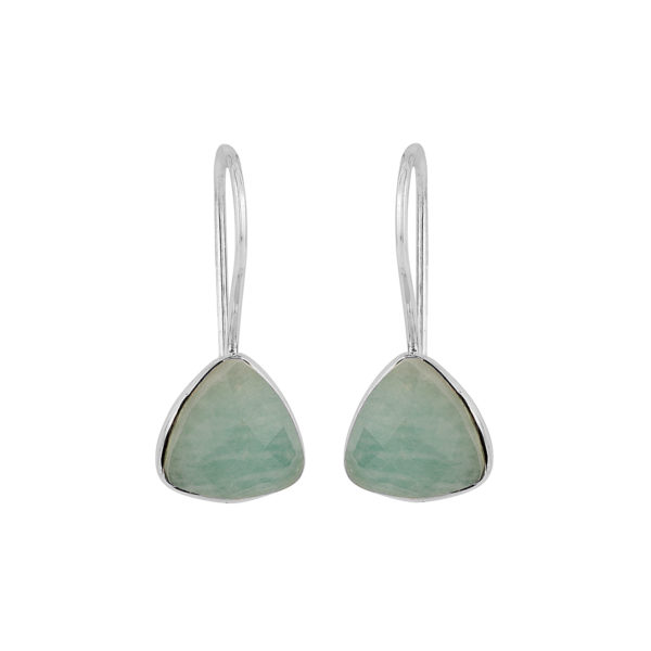 Aretes de triángulo Plata 925 - Amazonita