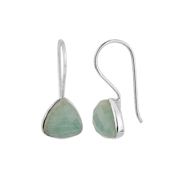 Aretes de triángulo Plata 925 - Amazonita - Imagen 3