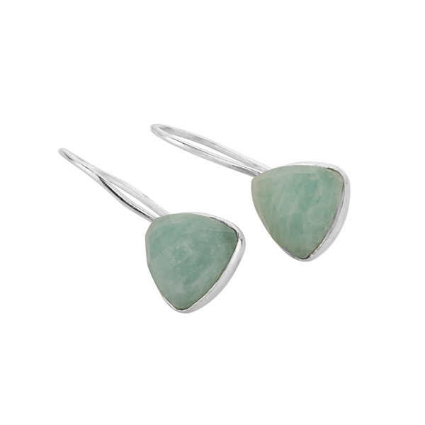 Aretes de triángulo Plata 925 - Amazonita - Imagen 2