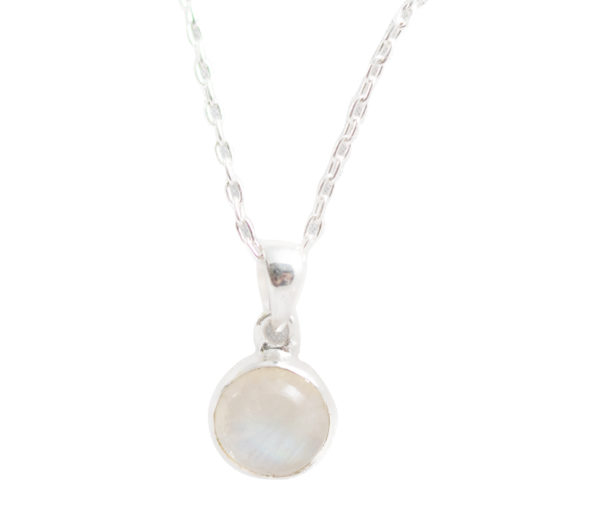 Collar redondo de plata 925 - Piedra Lunar - Imagen 2