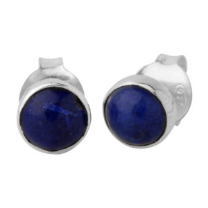 Aretes redondos de Lapislázuli - Plata 925