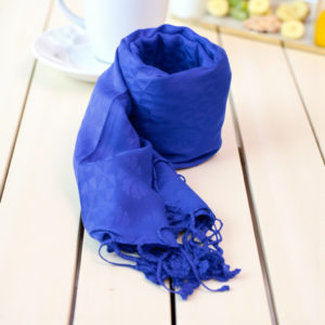 Pashmina con patrón - azul