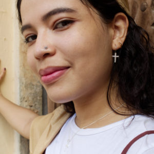 Aretes de Cruz - plata 925 & zircon