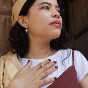 Collar de Cruz - plata 925 & zircones