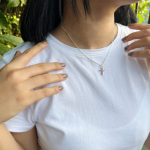 Collar de Cruz - Plata 925 & zircon rojo