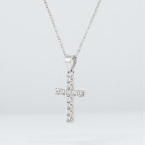 Collar de Cruz - plata 925 & zircones
