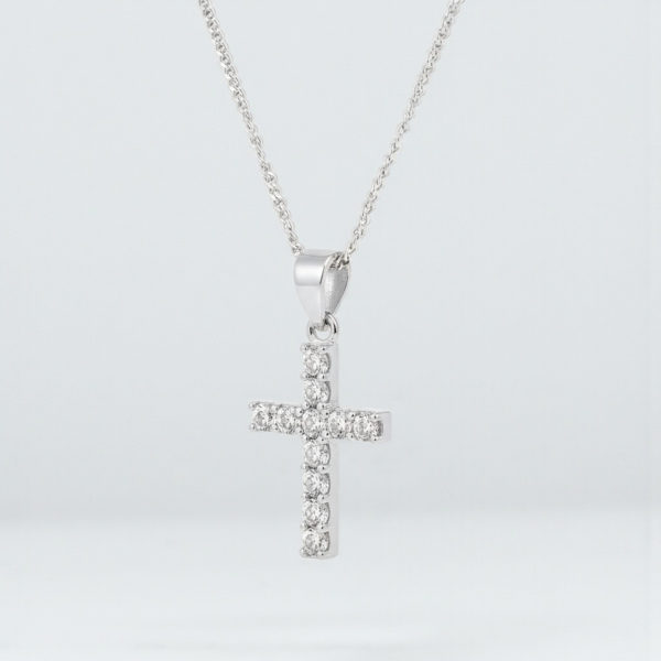 Collar de Cruz - plata 925 & zircones