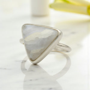 Anillo de Ágata azul plata 925