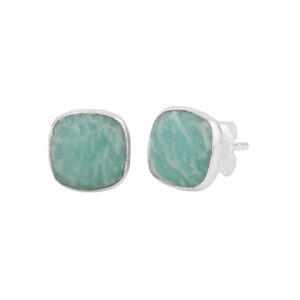 Aretes cuadrados de Amazonita - Plata 925