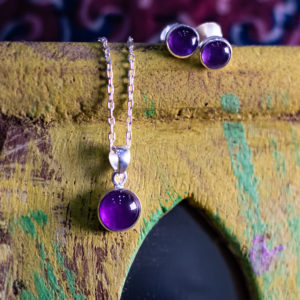 Collar redondo de plata 925 - Amatista