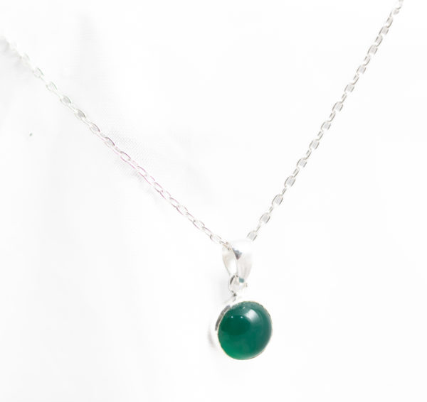 Collar redondo de plata 925 - Ónix Verde - Imagen 2