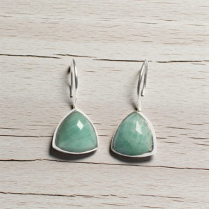 Aretes de triángulo Plata 925 - Amazonita