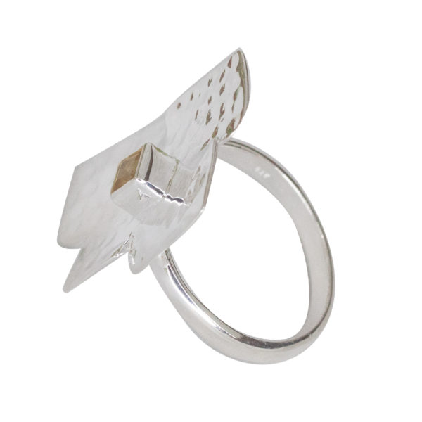 Anillo de Pétalos con piedra citrina - plata 925 - Imagen 2