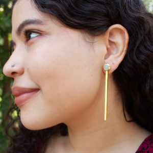 Pendientes de acqua calcedonia - dos en uno