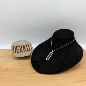 DJ201B - Blue Enamel rectangle necklace